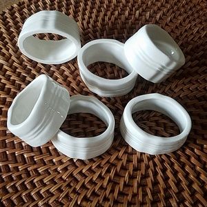 White Modern Ceramic Napkin Rings